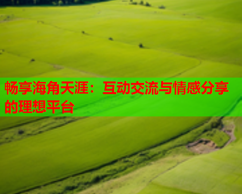 畅享海角天涯：互动交流与情感分享的理想平台  第1张